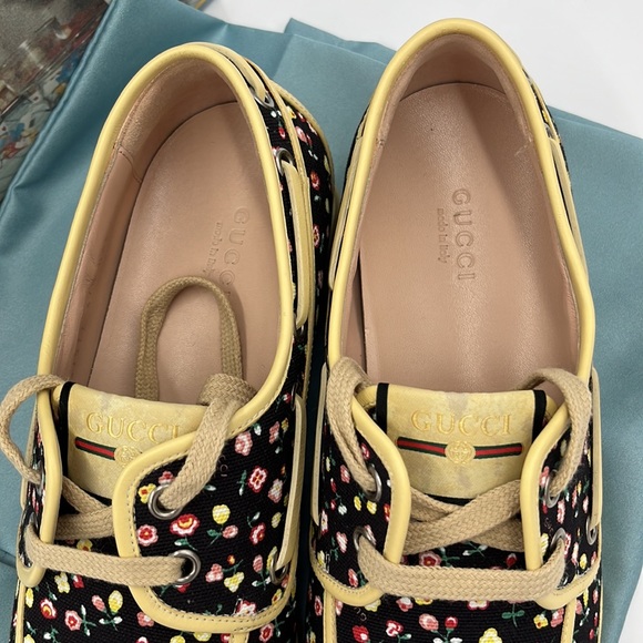 ๐ฆ NWT Gucci X Liberty of London Canvas Holly Printed Loafers W Orig Box - Picture 10 of 16